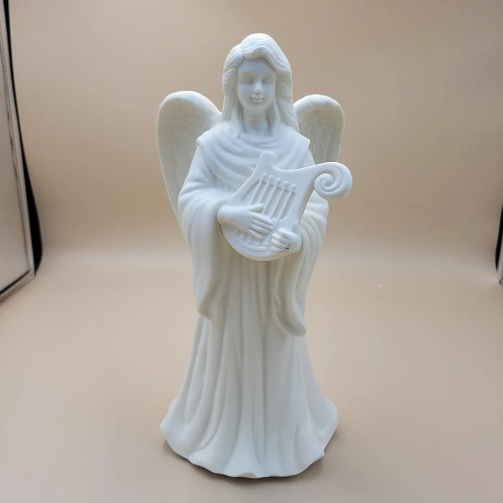 PartyLite Lyrical Angel P0461 Taper Candle Holder Harp Wings Retired Vintage